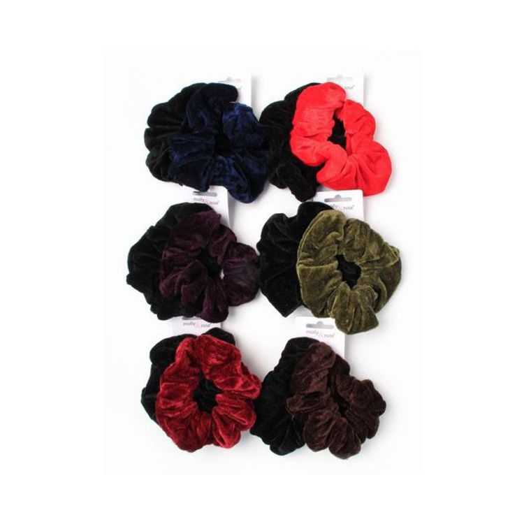 Picture of 7706 / 7064 LARGE - CARD OF 2 VELVET SCRUNCHIES